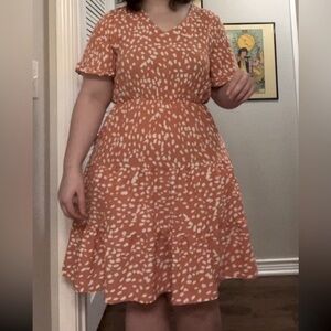 Hailey and Co. pink spotted dress. Size L